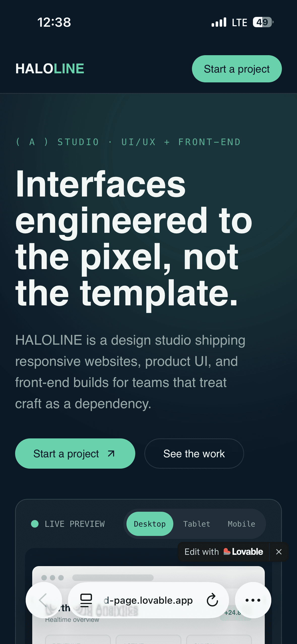 HALOLINE — UI/UX & Front-end Design Studio